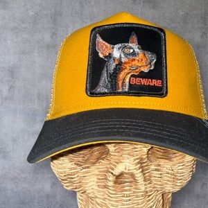 Goorin Bros -Beware- Yellow and Black Dog Patch Cap